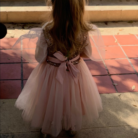 Handmade Formal Sequin Flower Girl Dress - Picture 4 of 11